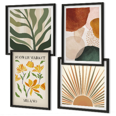 Multi-piece wall decor set Abstract floral motifs