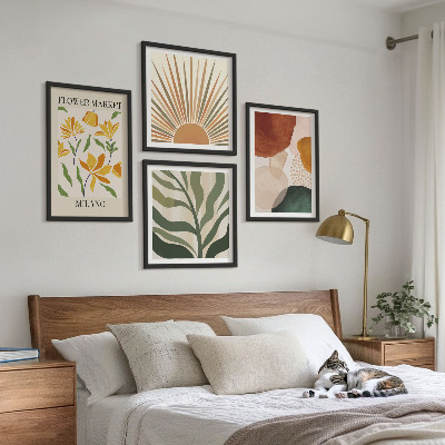 Multi-piece wall decor set Abstract floral motifs