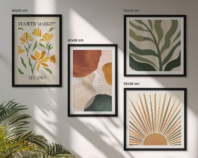 Multi-piece wall decor set Abstract floral motifs