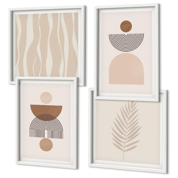 Multi-piece wall decor set Abstract shapes brown beige