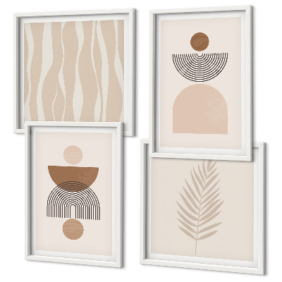 Multi-piece wall decor set Abstract shapes brown beige