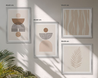 Multi-piece wall decor set Abstract shapes brown beige