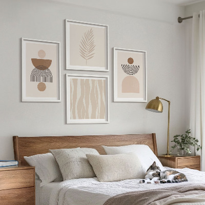 Multi-piece wall decor set Abstract shapes brown beige