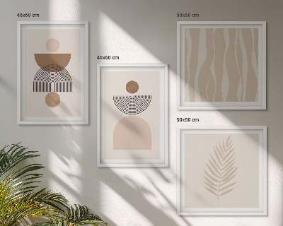Multi-piece wall decor set Abstract shapes brown beige