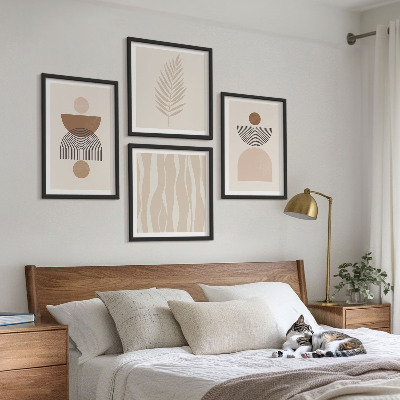 Multi-piece wall decor set Abstract shapes brown beige