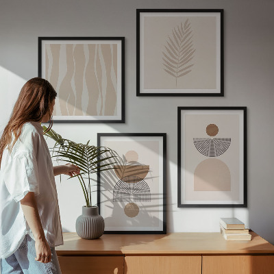 Multi-piece wall decor set Abstract shapes brown beige