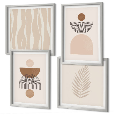 Multi-piece wall decor set Abstract shapes brown beige