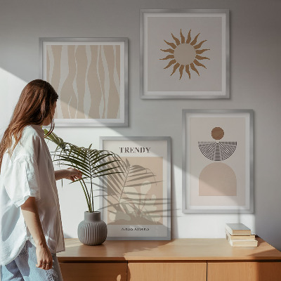 Wall art set Stylish abstract beiges