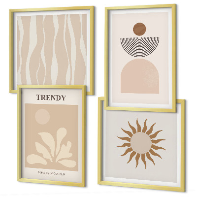Wall art set Stylish abstract beiges