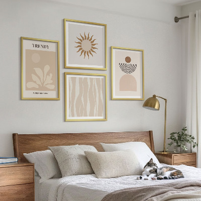 Wall art set Stylish abstract beiges