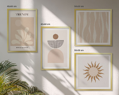 Wall art set Stylish abstract beiges