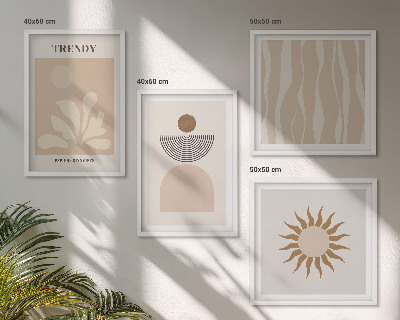 Wall art set Stylish abstract beiges