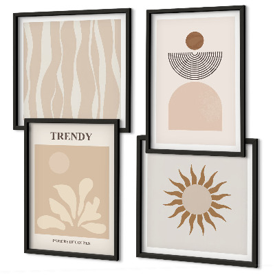 Wall art set Stylish abstract beiges