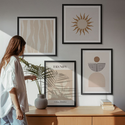Wall art set Stylish abstract beiges