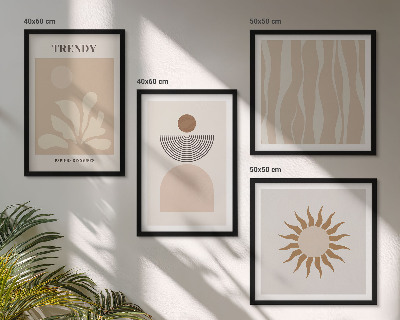 Wall art set Stylish abstract beiges