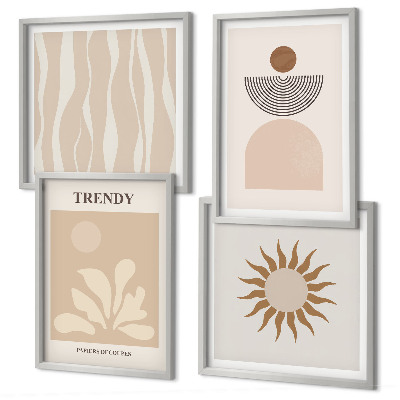 Wall art set Stylish abstract beiges