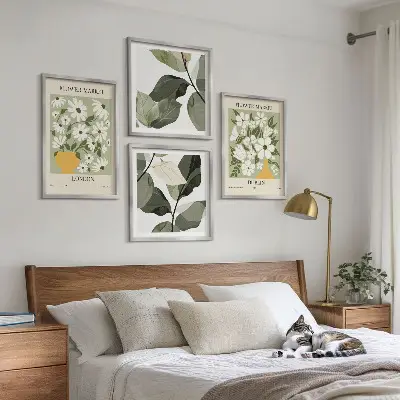 Set of 4 floral wall art pieces London and Dublin patterns