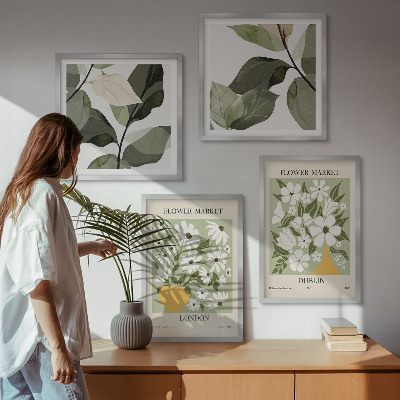 Set of 4 wall art pieces Floral patterns London Dublin