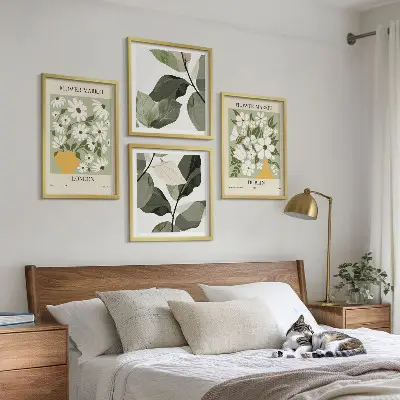 Set of 4 floral wall art pieces London and Dublin patterns