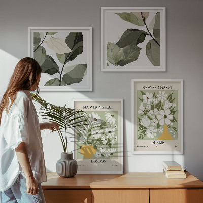 Set of 4 wall art pieces Floral patterns London Dublin