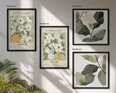Set of 4 wall art pieces Floral patterns London Dublin