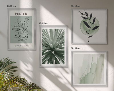 Wall art set Green beige plant patterns