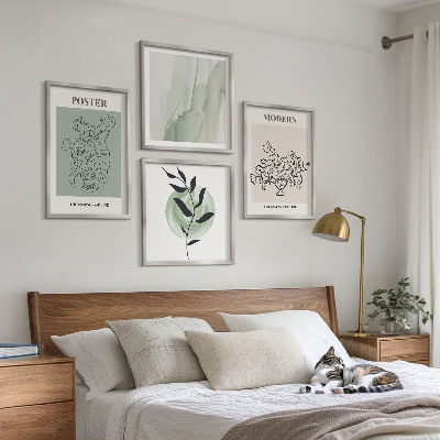 Set of 4 wall art pieces Flowers in a modern vase