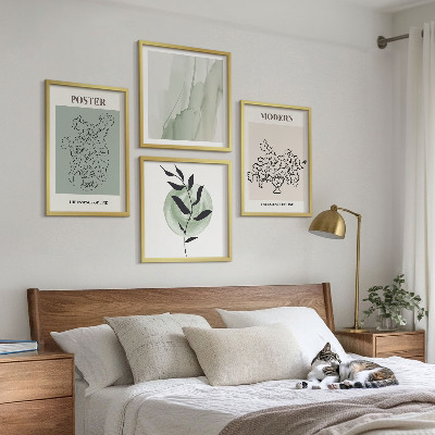 Set of 4 wall art pieces Flowers in a modern vase