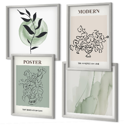 Set of 4 wall art pieces Flowers in a modern vase