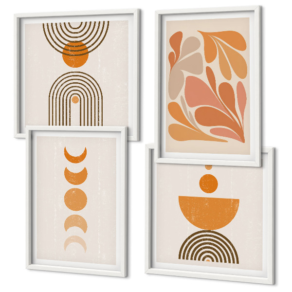 Multi-piece wall decor set Abstract orange shapes