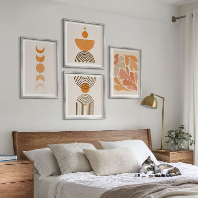 Multi-piece wall decor set Abstract orange shapes
