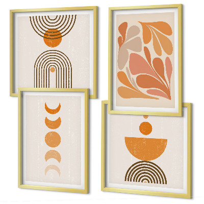 Multi-piece wall decor set Abstract orange shapes