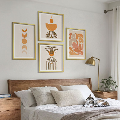 Multi-piece wall decor set Abstract orange shapes