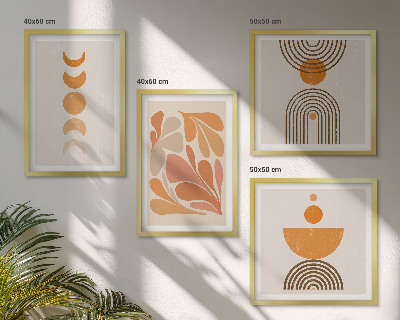 Multi-piece wall decor set Abstract orange shapes