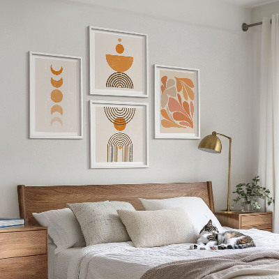 Multi-piece wall decor set Abstract orange shapes