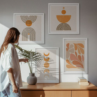Multi-piece wall decor set Abstract orange shapes