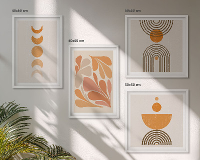 Multi-piece wall decor set Abstract orange shapes