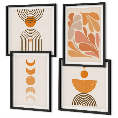 Multi-piece wall decor set Abstract orange shapes