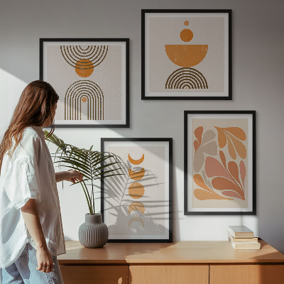 Multi-piece wall decor set Abstract orange shapes