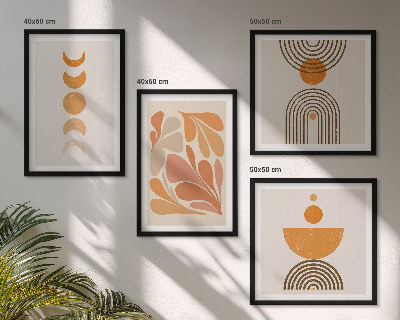 Multi-piece wall decor set Abstract orange shapes