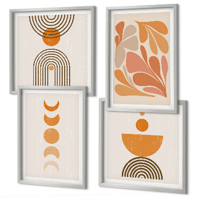 Multi-piece wall decor set Abstract orange shapes
