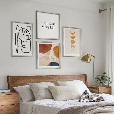 Wall art set Abstract shapes colors