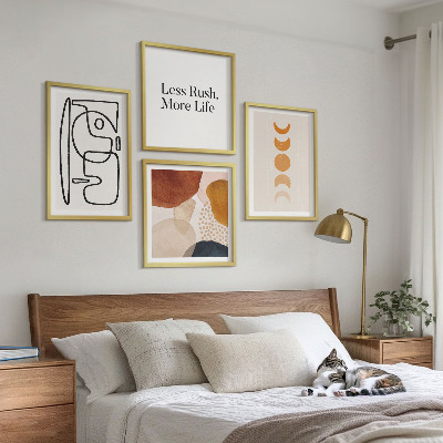 Wall art set Abstract shapes colors