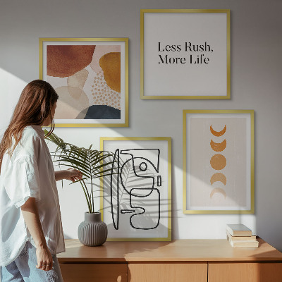 Wall art set Abstract shapes colors