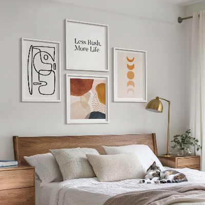 Wall art set Abstract shapes colors