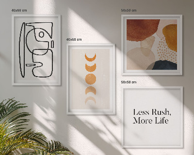 Wall art set Abstract shapes colors