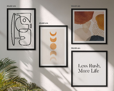 Wall art set Abstract shapes colors