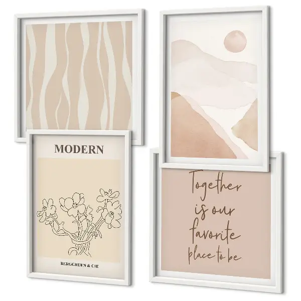 Multi-piece wall decor set abstract shapes and colors