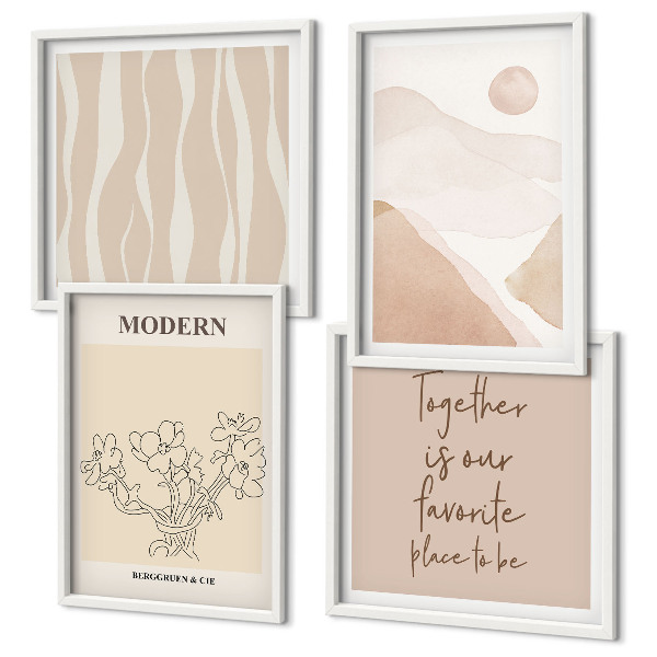 Multi-piece wall decor set Abstract shapes colors