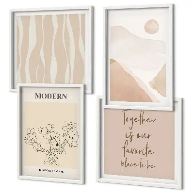 Multi-piece wall decor set abstract shapes and colors